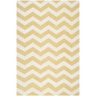 Safavieh Handmade Moroccan Chatham Light Green/ Ivory Chevron Pattern Wool Rug (6u0027 x