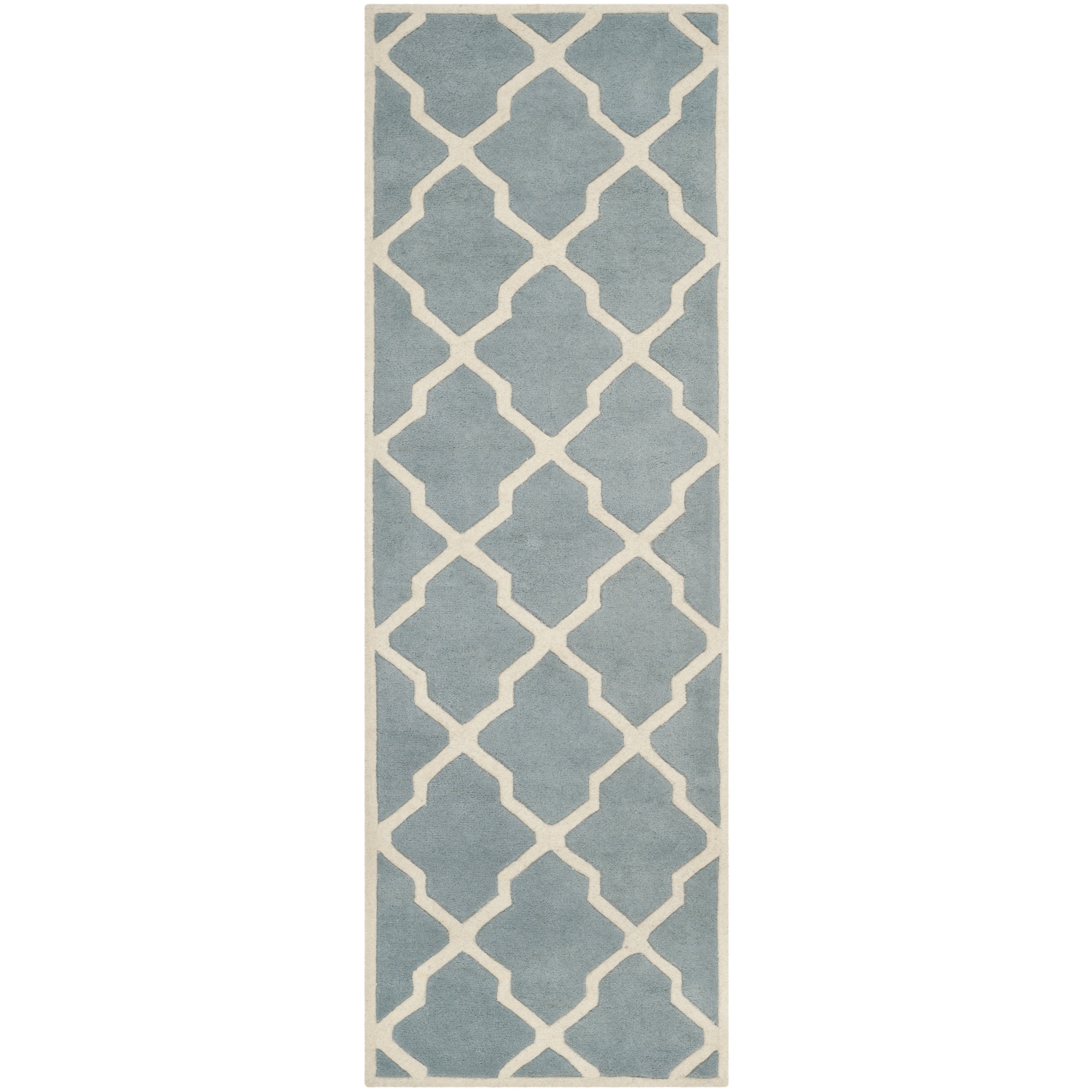 Safavieh Handmade Moroccan Chatham Blue/ Ivory Wool Rug With Durable Backing (23 X 5)
