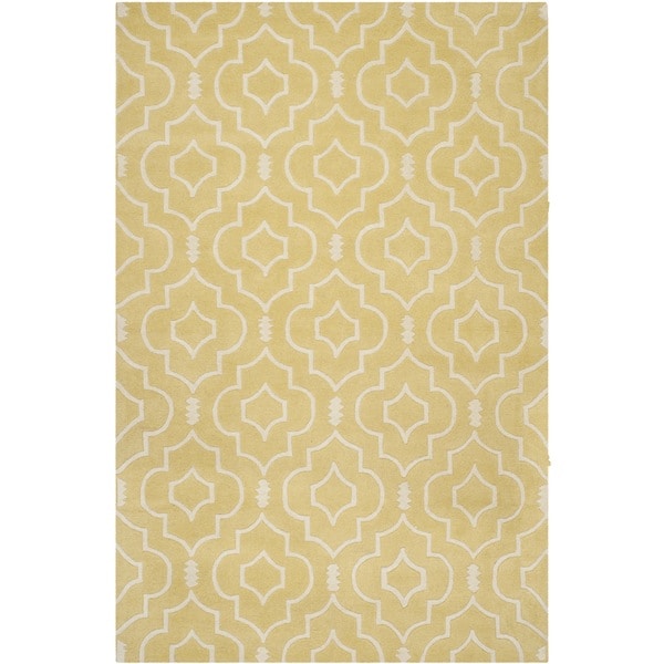 Safavieh Handmade Moroccan Chatham Light Gold/ Ivory Wool Rug - 8' x 10'