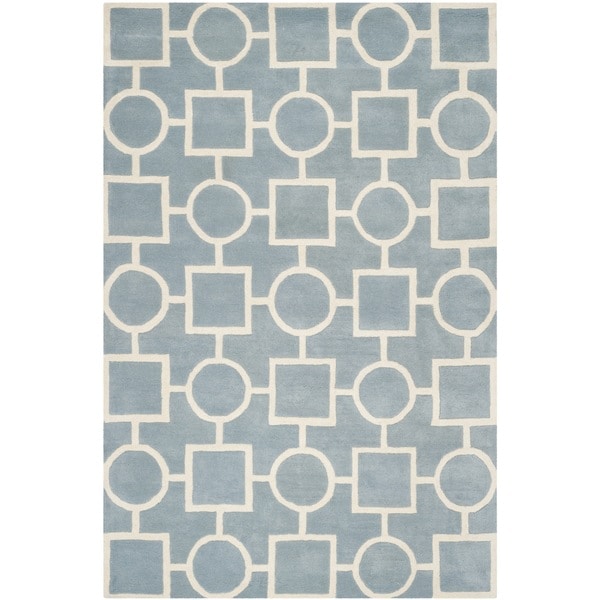 Safavieh Handmade Moroccan Chatham Blue/ Ivory Wool Rug - 8'9 x 12'