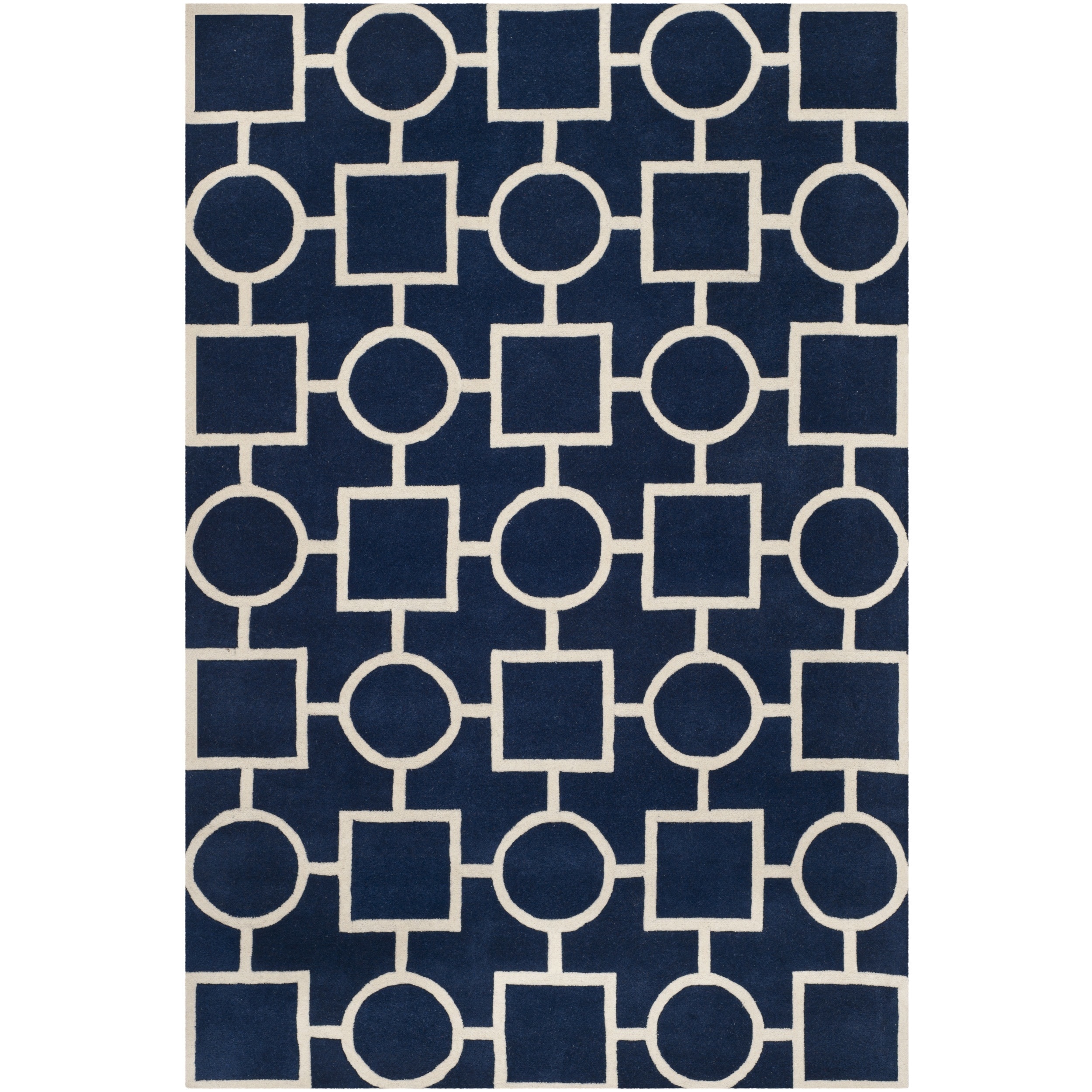 Safavieh Handmade Moroccan Chatham Dark Blue/ Ivory Wool Area Rug (89 X 12)