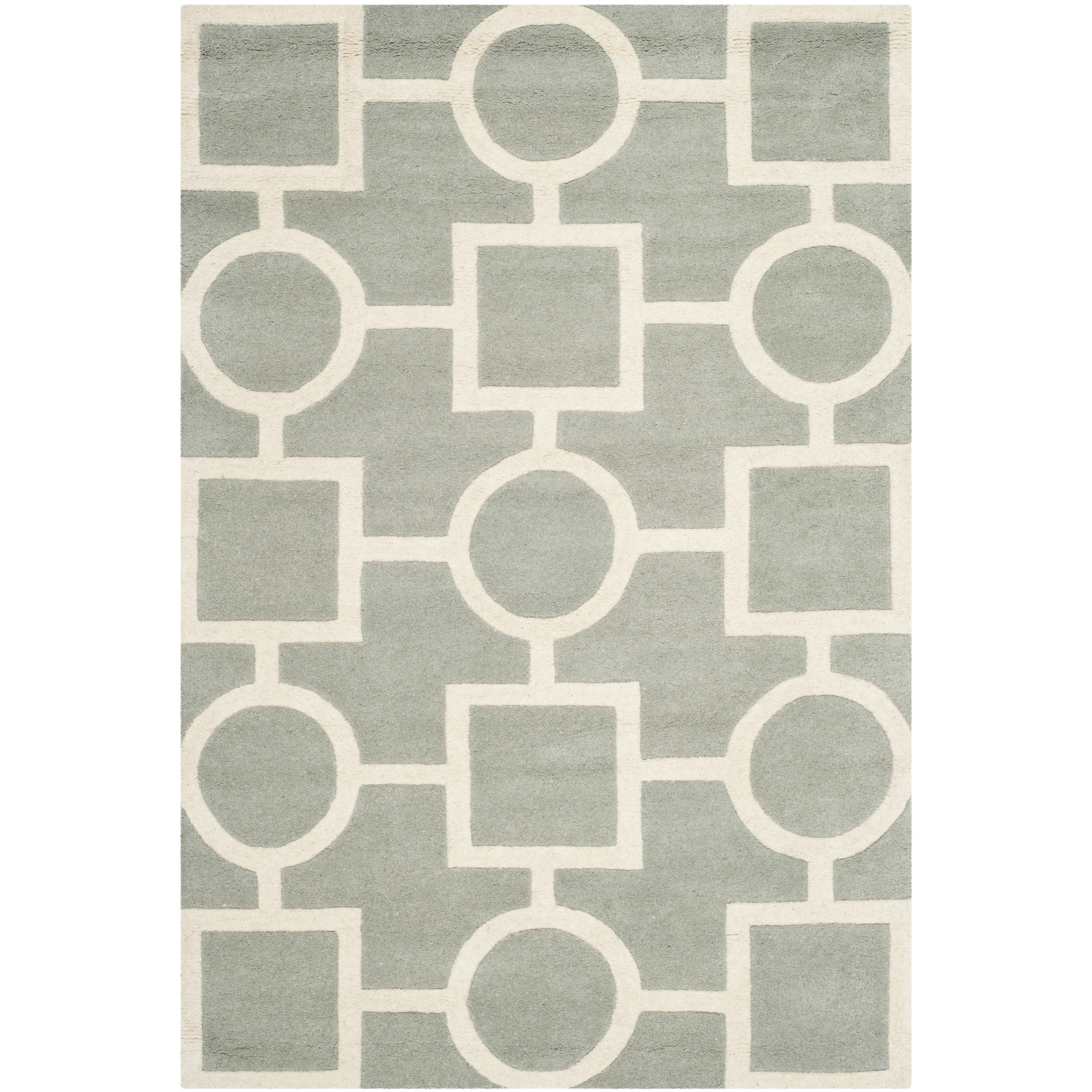 Safavieh Contemporary Handmade Moroccan Chatham Gray/ Ivory Wool Rug (4 X 6)