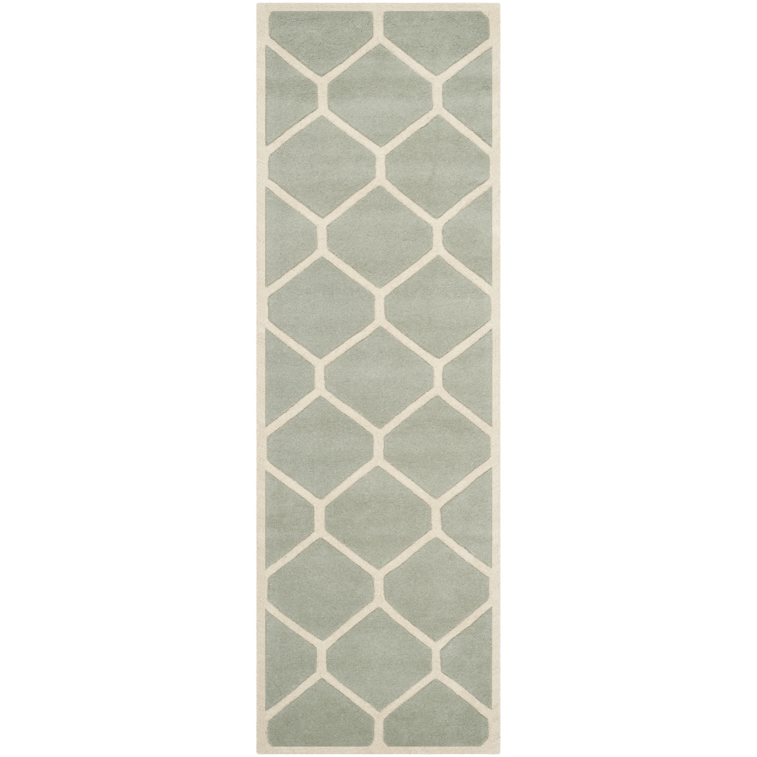 Safavieh Handmade Moroccan Chatham Gray/ Ivory Wool/ Latex Rug (23 X 9)