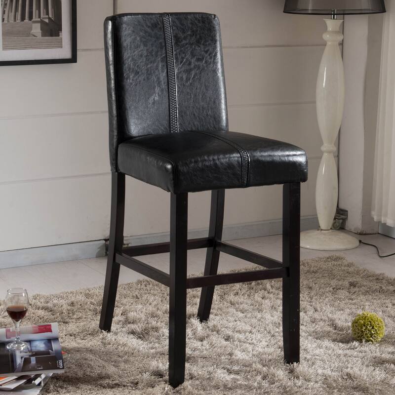 Luxury Collection Black Faux Leather Barstool