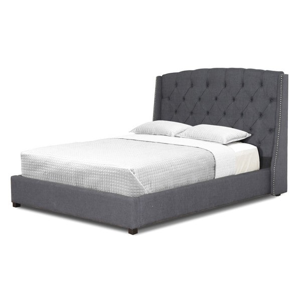 Shop Williamsburg Grey Linen Full Size Bed - Free Shipping Today ...