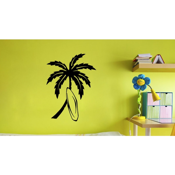 Surf Board Palm Tree Vinyl Wall Art   15661332  