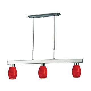 Players 3-light Red Glass Fixture