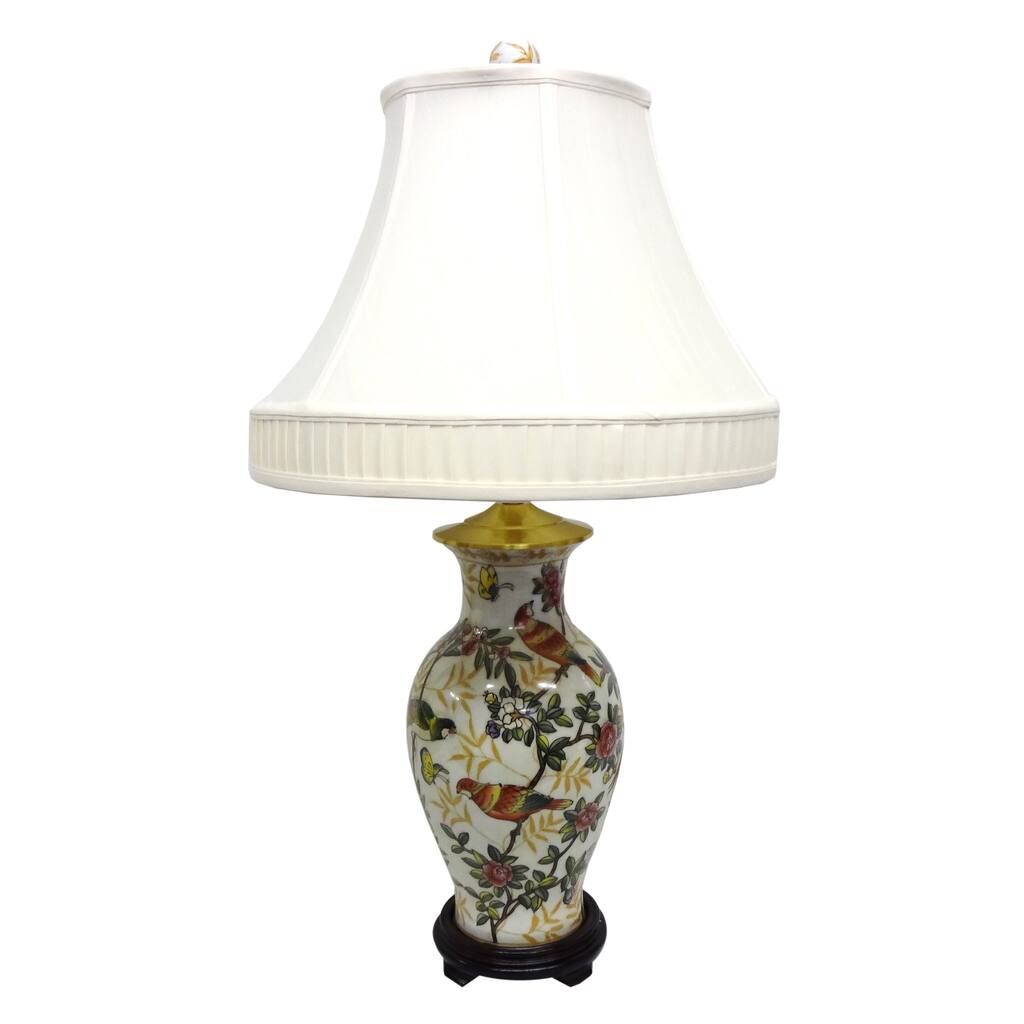Spring Garden Fishtail 1-light Gold Vase Table Lamp