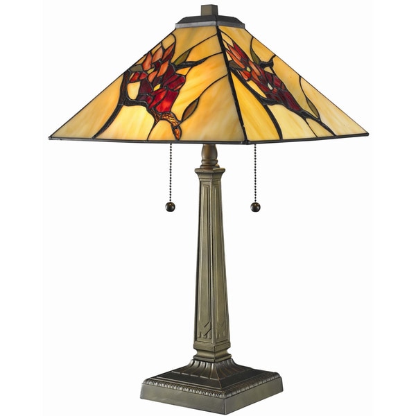 Tiffany-style Floral Mission Table Lamp - Free Shipping 