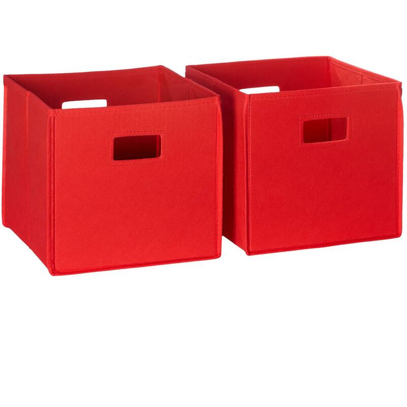 RiverRidge Kids 2pc Fabric Collapsible Storage Cube Organizers with Handles for Playroom Organization
