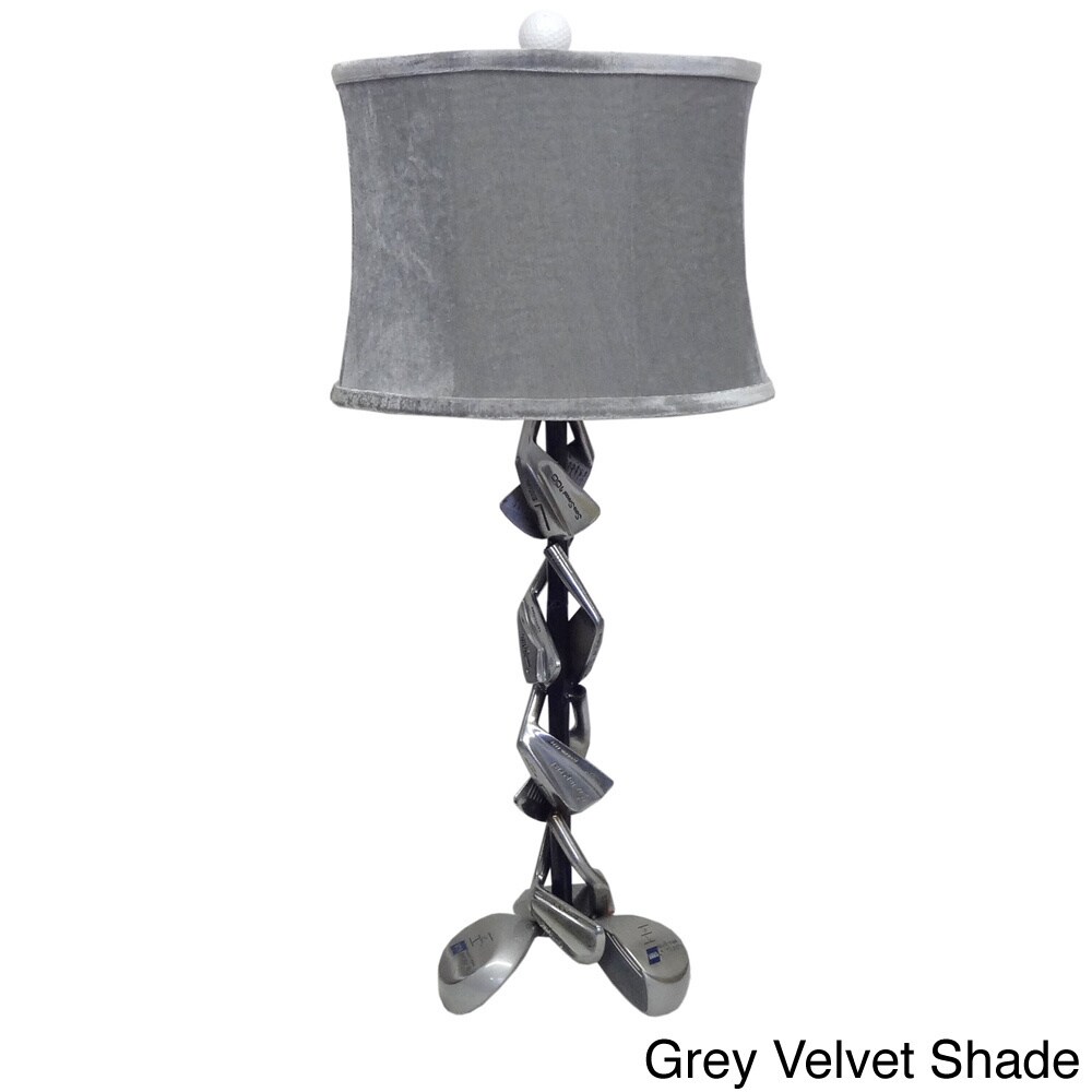 grey velvet table lamp