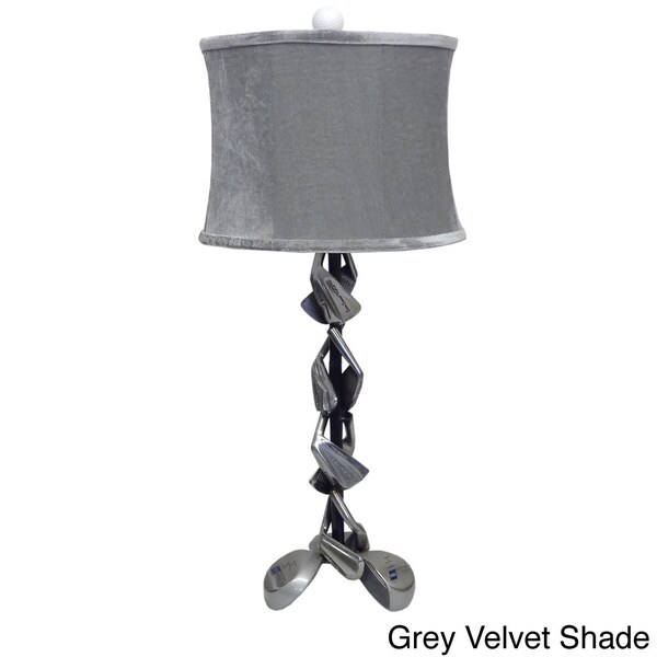 grey velvet bedside lamp