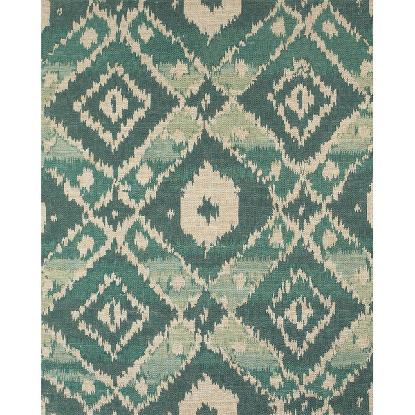 Serra Aztec Teal Area Rug (8' x 11') 7x9   10x14 Rugs