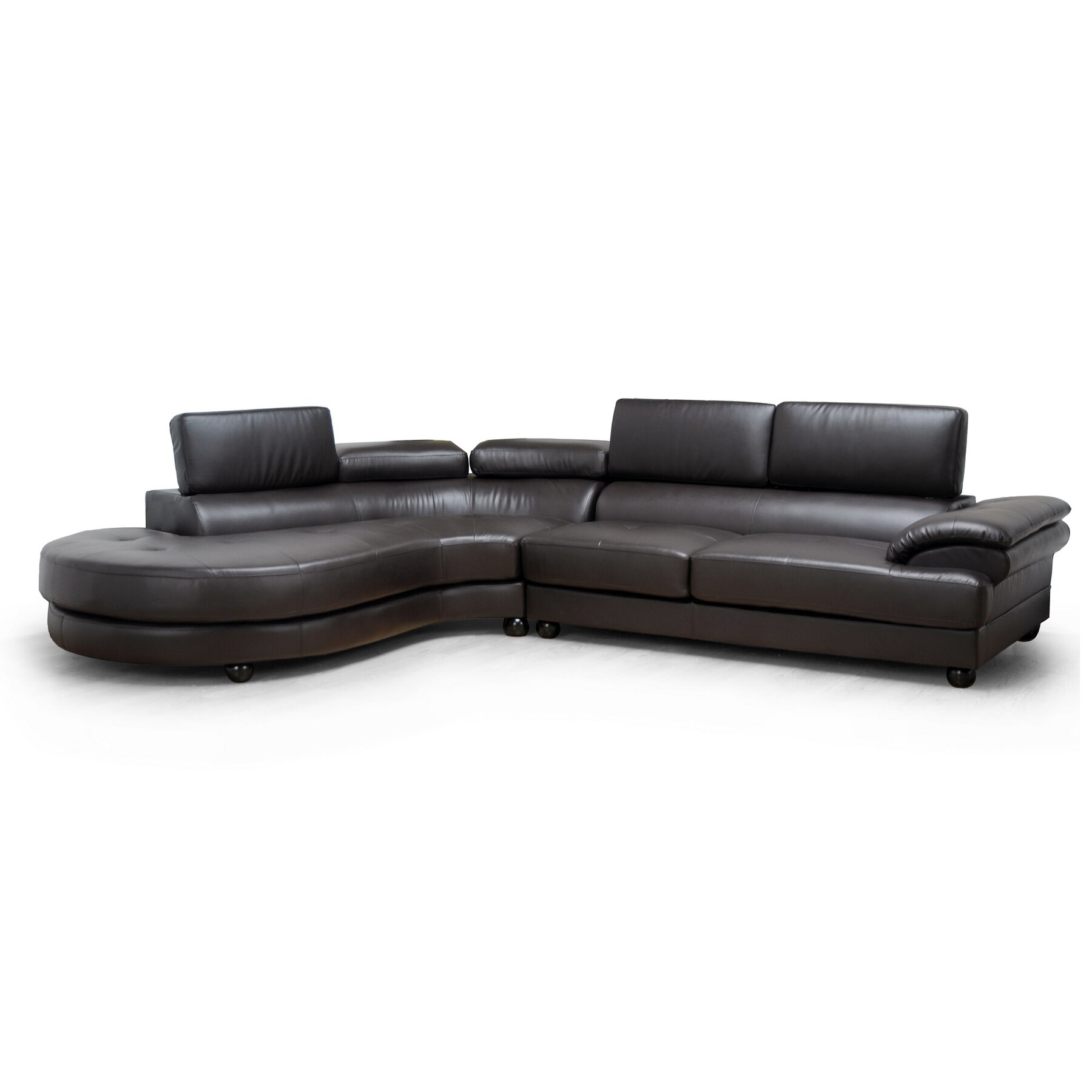 Adelaide Brown Bonded Leather Modern Sectional Sofa