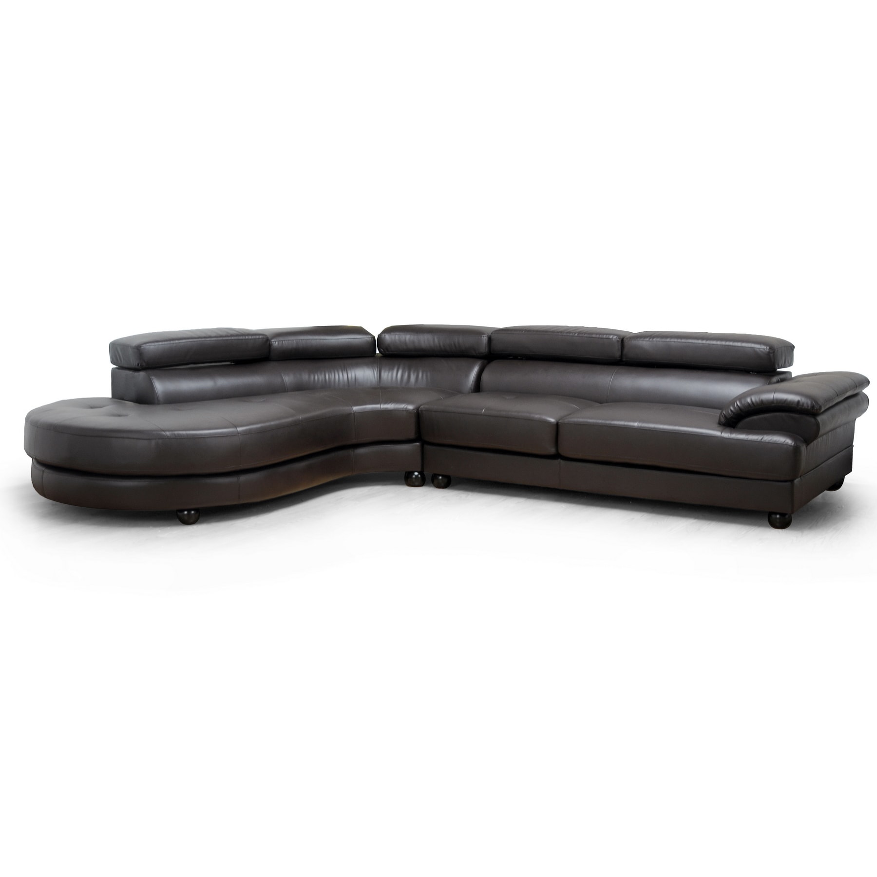 Adelaide Brown Bonded Leather Modern Sectional Sofa Bed Bath