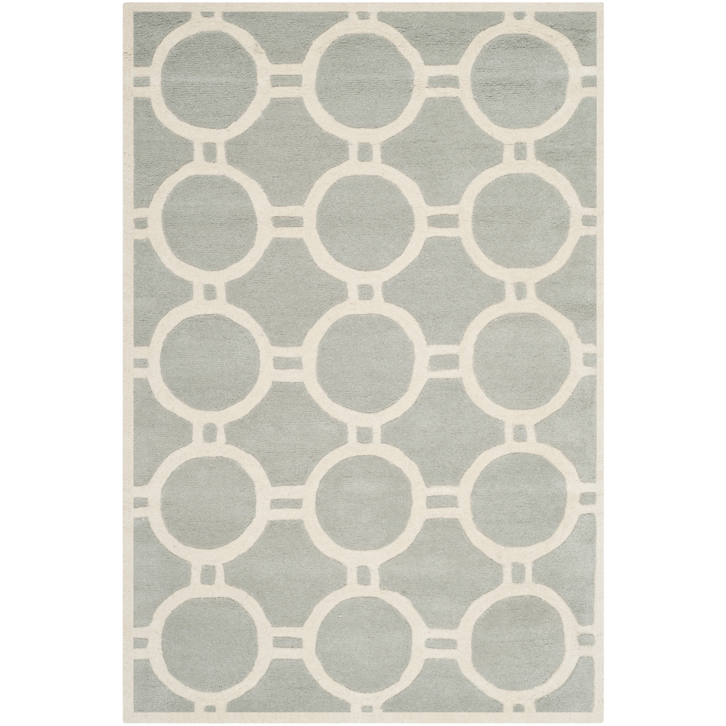 Contemporary Safavieh Handmade Moroccan Chatham Gray/ Ivory Wool Rug (8 X 10)