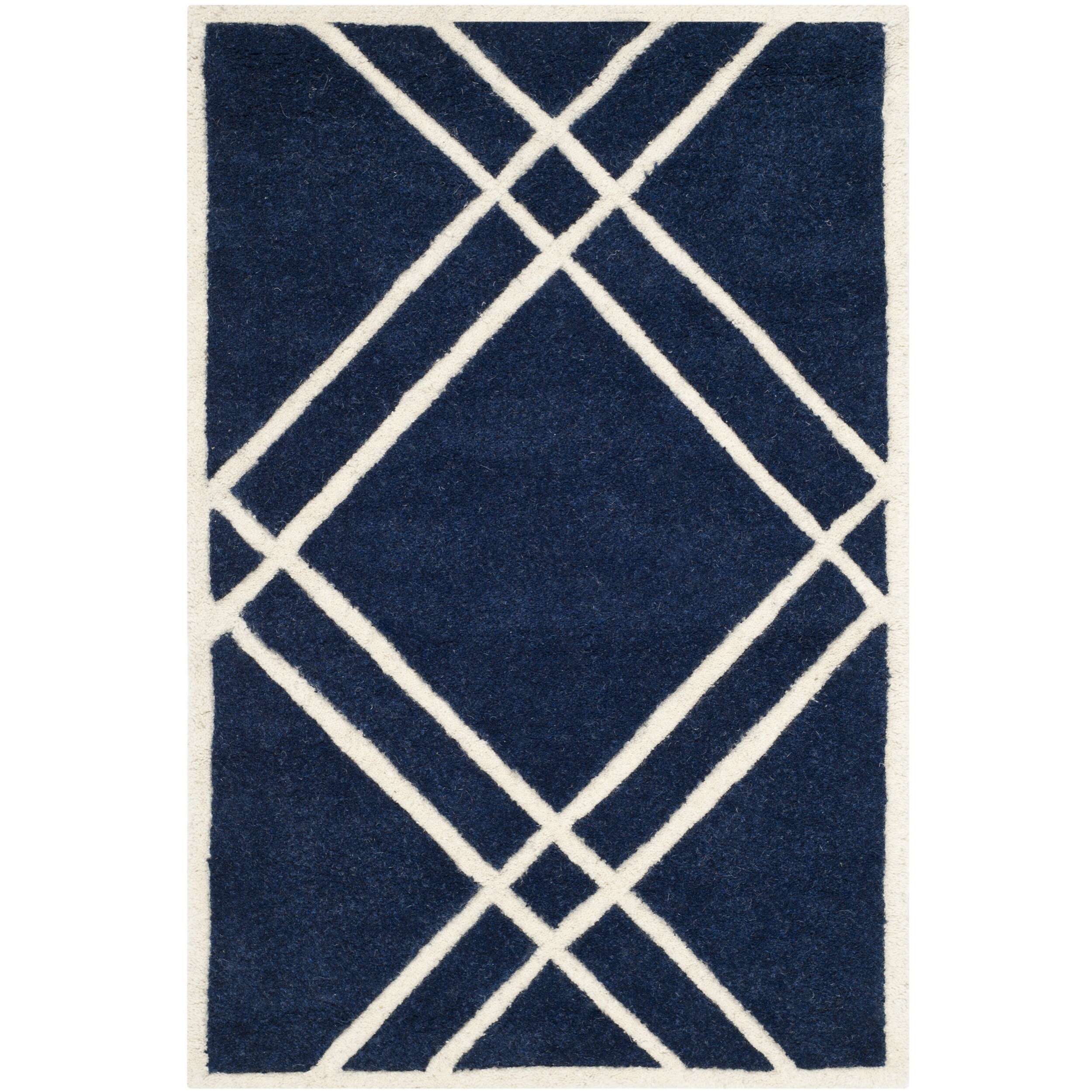 Safavieh Handmade Moroccan Chatham Dark Blue/ Ivory Wool Accent Rug (2 X 3)