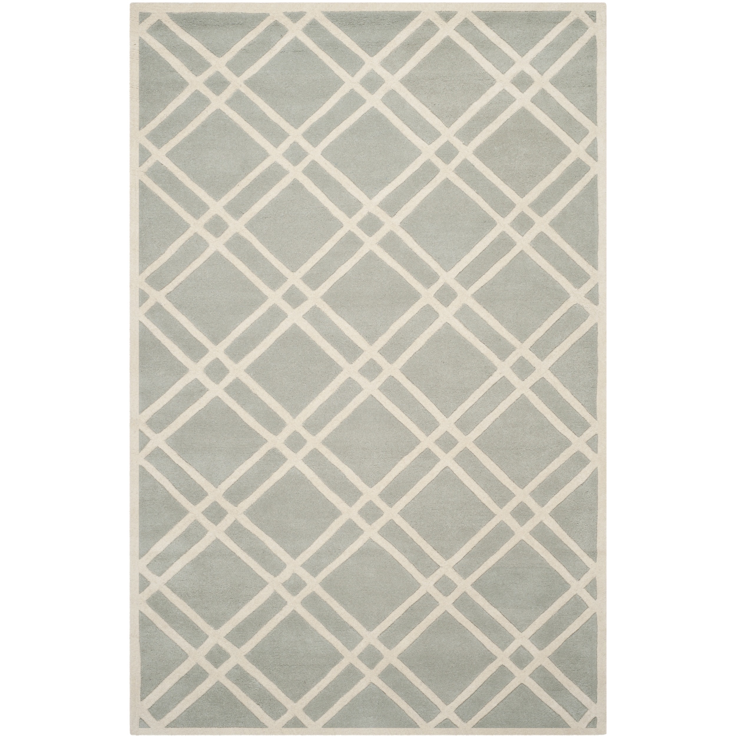 Safavieh Handmade Moroccan Chatham Rectangular Gray/ Ivory Wool Rug (5 X 8)