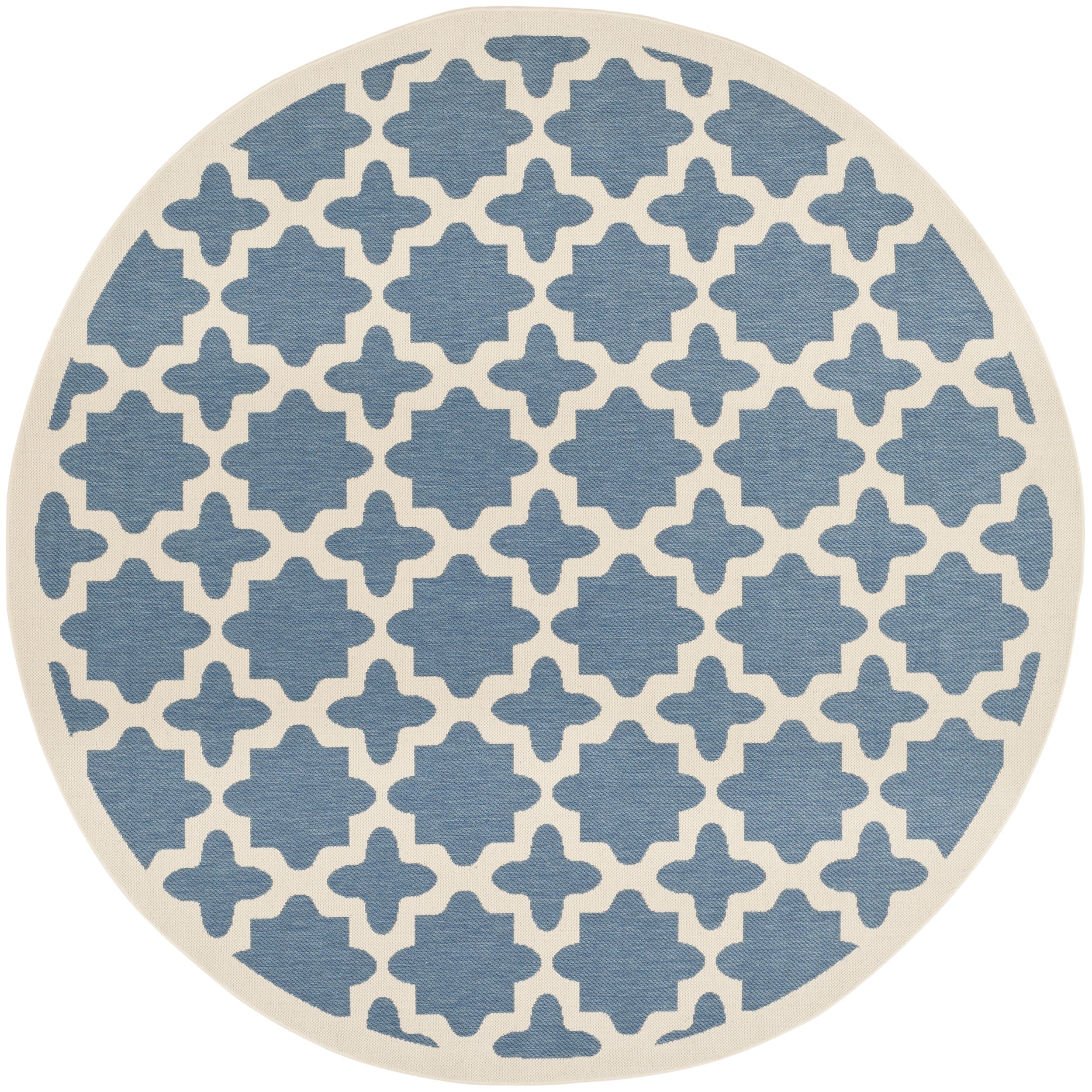 Safavieh Indoor/outdoor Courtyard Blue/beige Area Rug (710 Round)