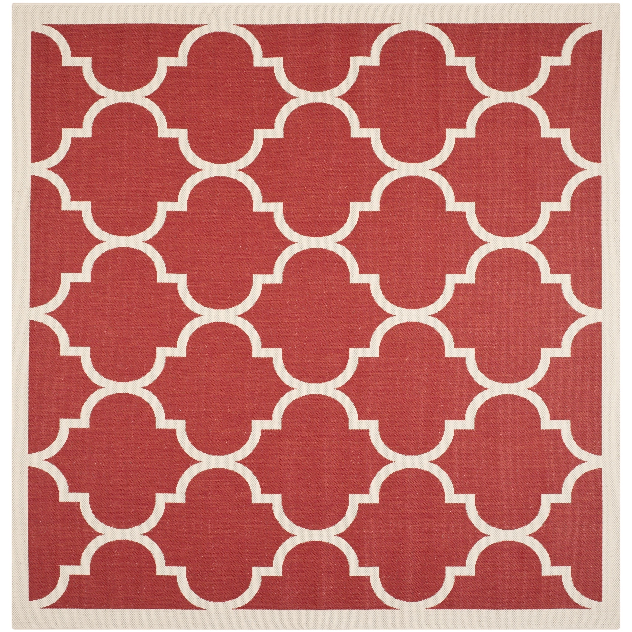 Safavieh Indoor/ Outdoor Courtyard Soft Red/ Bone Rug (710 Square)