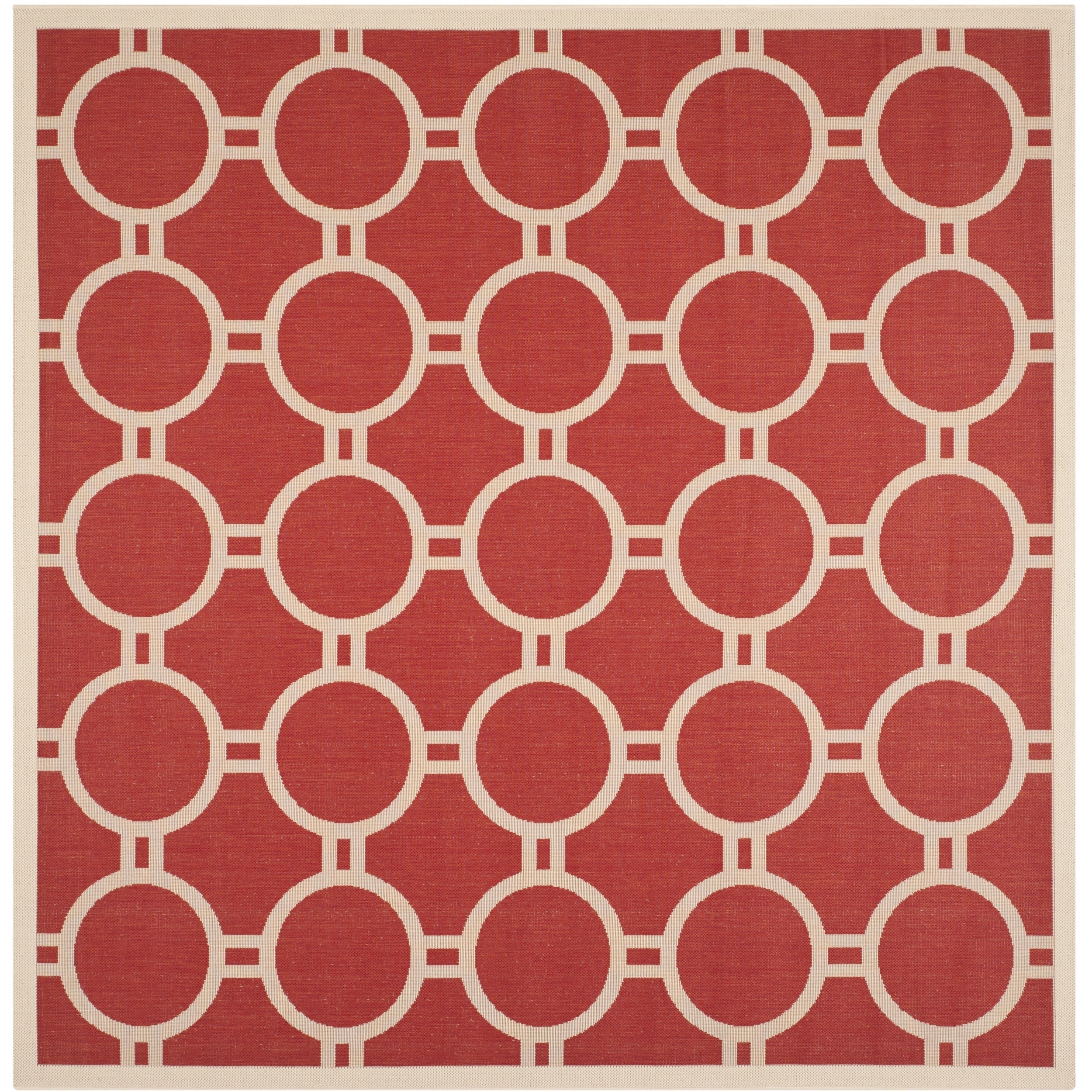 Safavieh Indoor/ Outdoor Courtyard Rectangular Red/ Bone Rug (710 Square)