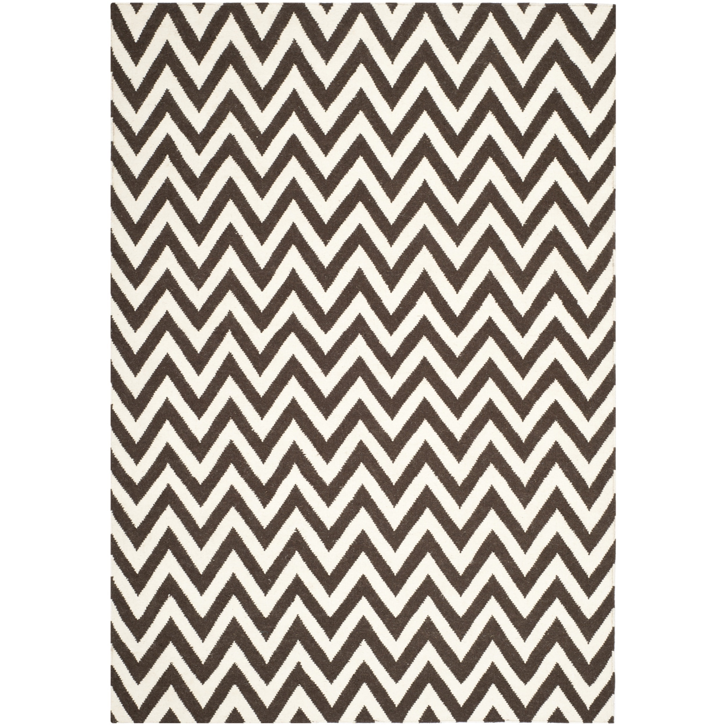 Safavieh Handwoven Moroccan Dhurrie Brown/ Ivory Geometric Wool Rug (4 X 6)