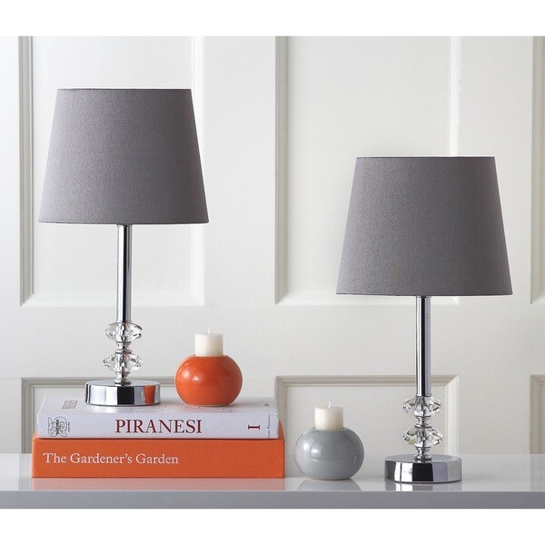 Safavieh Lighting 16-inch Ashford Grey Shade Crystal Orb Table Lamp (Set of 2)