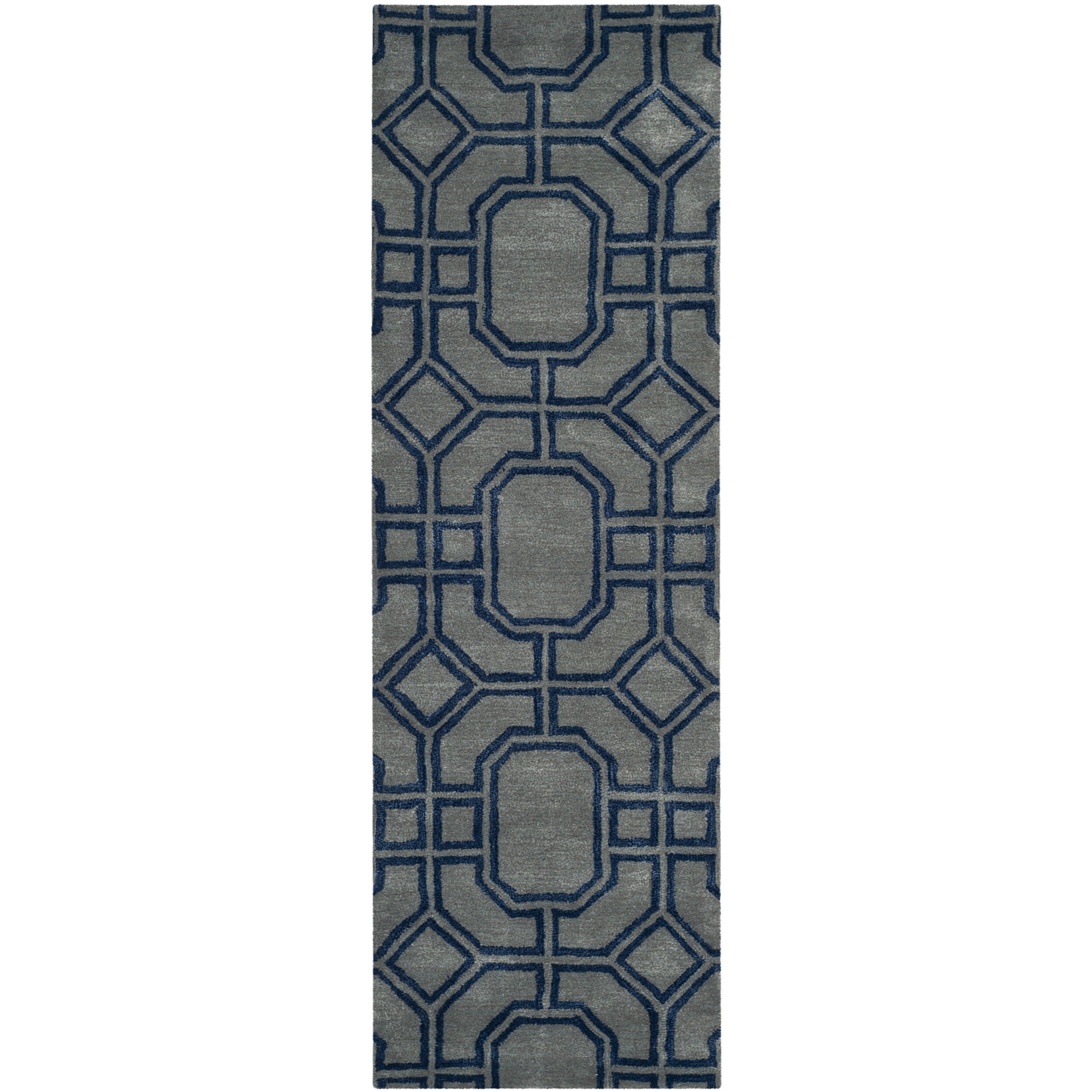 Shop Safavieh Handmade Soho Grey/ Dark Blue New Zealand Wool/ Viscose