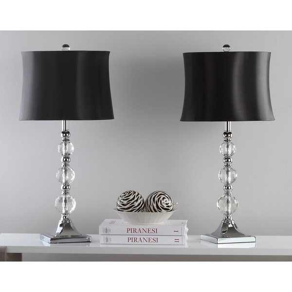 Shop Safavieh Lighting 28-inch Maeve Black Shade Crystal Ball Table Lamp (Set of 2) - On Sale ...