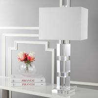 Safavieh Lighting 28-inch Palace Crystal Stacked Cube Table Lamp - 13"x13"x28"