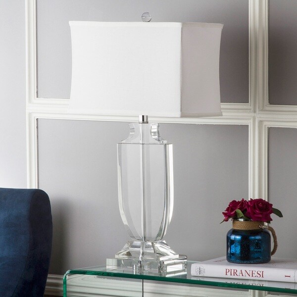 Safavieh Lighting 26-inch Deirdre White Shade Crystal Urn Table Lamp