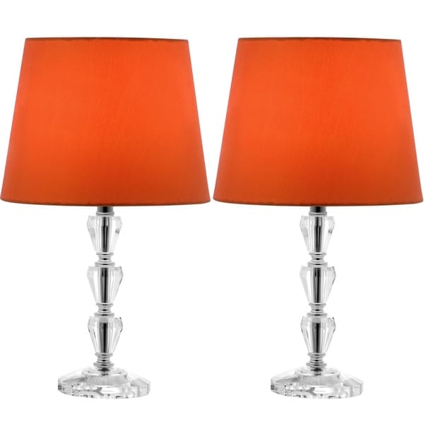 Safavieh Indoor 1 light Dylan Orange Shade Tiered Crystal Orb Table