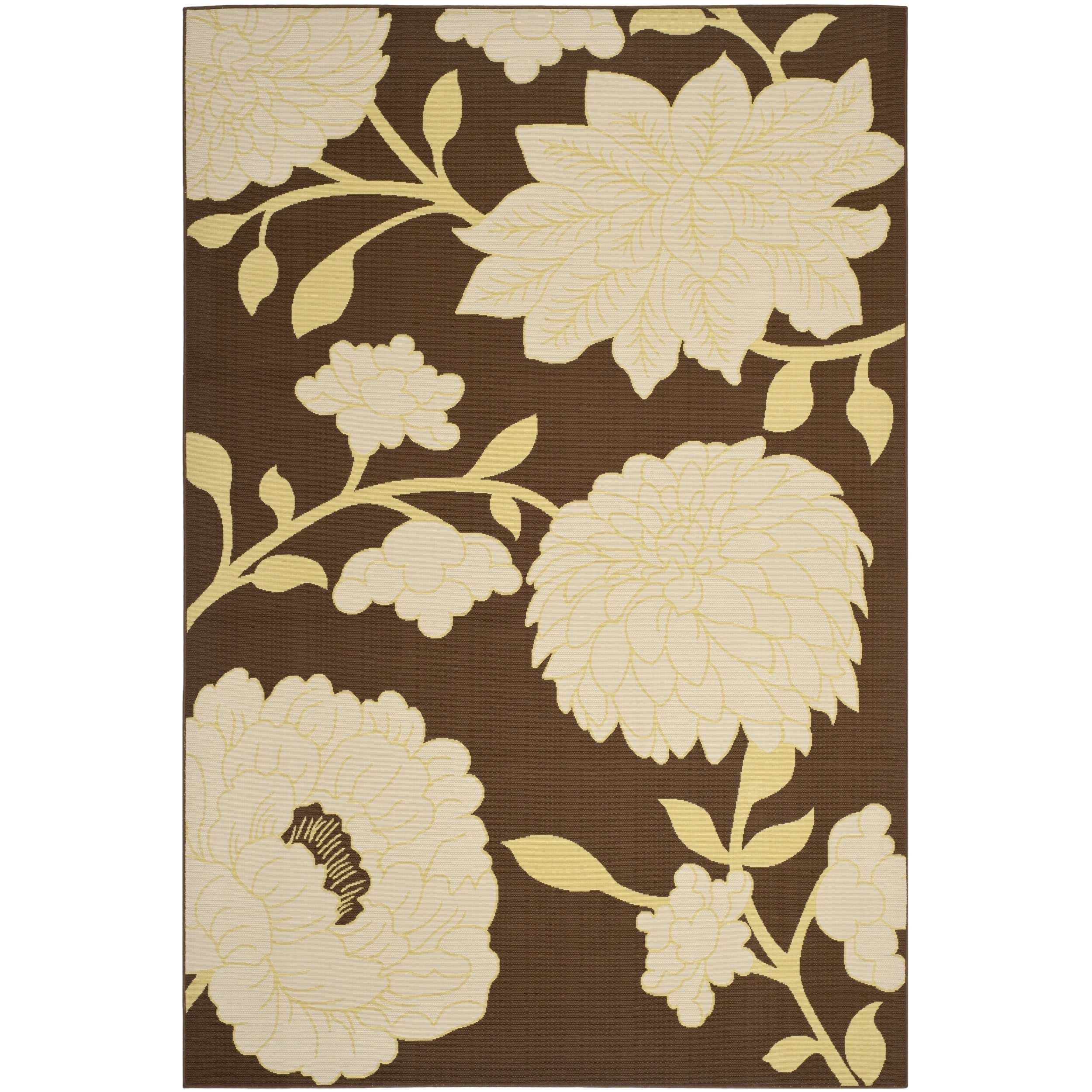 Safavieh Hampton Brown/ Ivory Indoor/ Outdoor Area Rug (67 X 96)