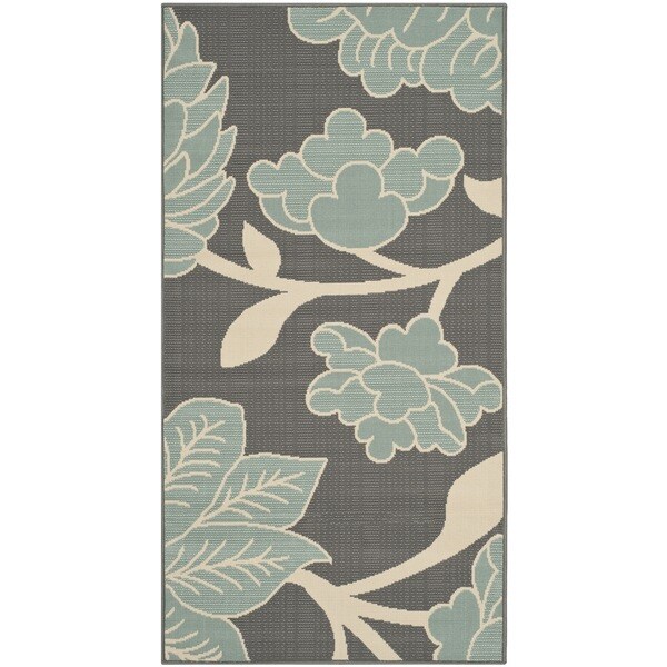 Shop Safavieh Hampton Indoor/ Outdoor Stain Resistant Dark Grey/ Light