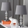 Safavieh Lighting 15-inch Crescendo Grey Shade Tiered Crystal Table Lamp (Set of 2)