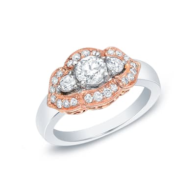 Auriya 14k Gold Rose Accent 1ctw Diamond Ring (G-H, SI1-SI2)