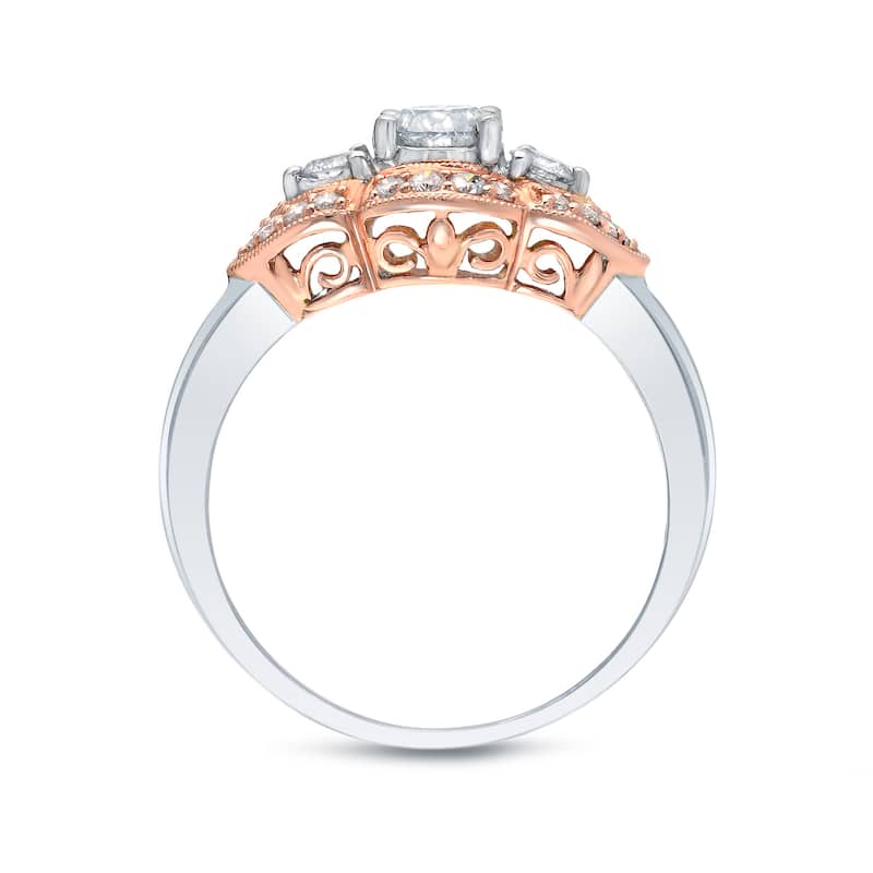 Auriya 14k Gold Rose Accent 1ctw Diamond Ring (G-H, SI1-SI2)