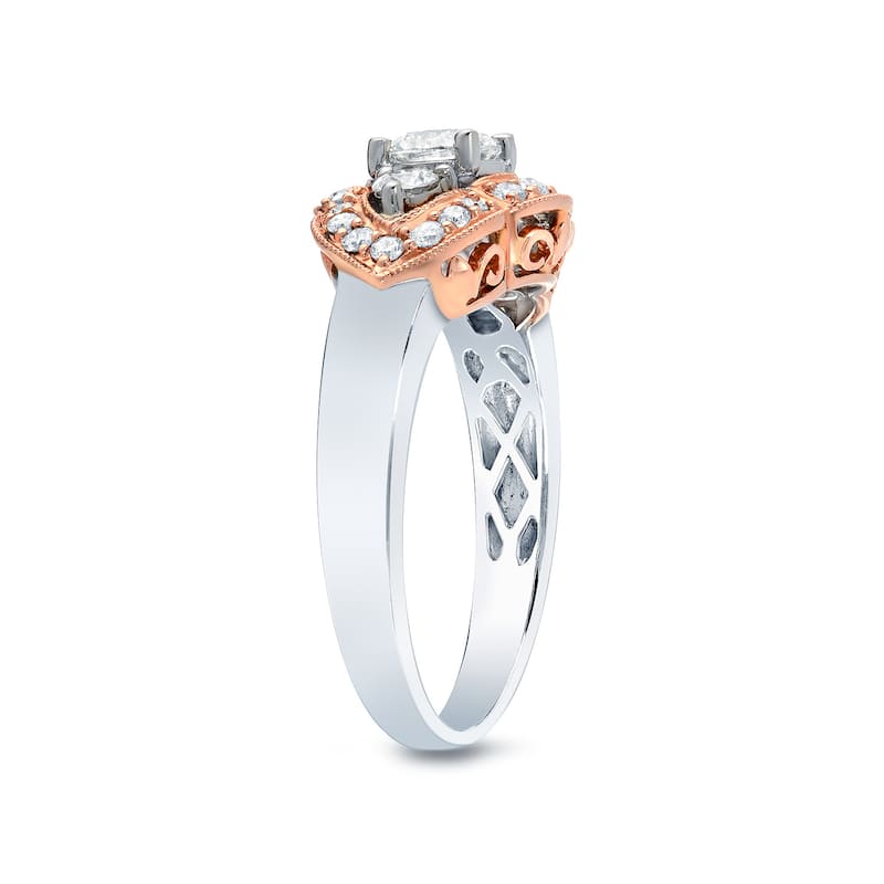 Auriya 14k Gold Rose Accent 1ctw Diamond Ring (G-H, SI1-SI2)
