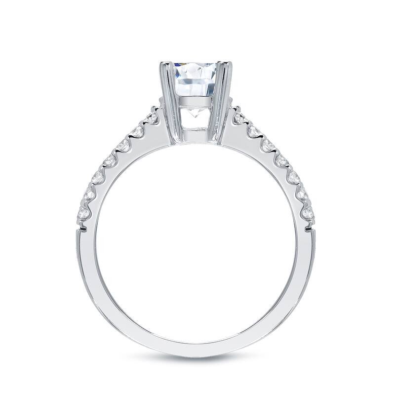 Auriya 1 3/4ctw Split Shank Round Diamond Engagement Ring Set 14k Gold Certified