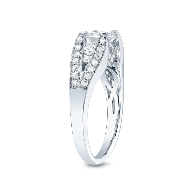 Auriya Unique 1 3/4ctw Round Diamond Engagement Ring 14k Gold Certified (H-I, SI1-SI2)
