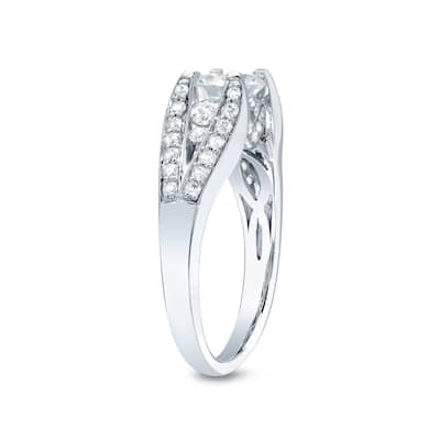 Auriya Unique 1 3/4ctw Round Diamond Engagement Ring 14k Gold Certified (H-I, SI1-SI2)