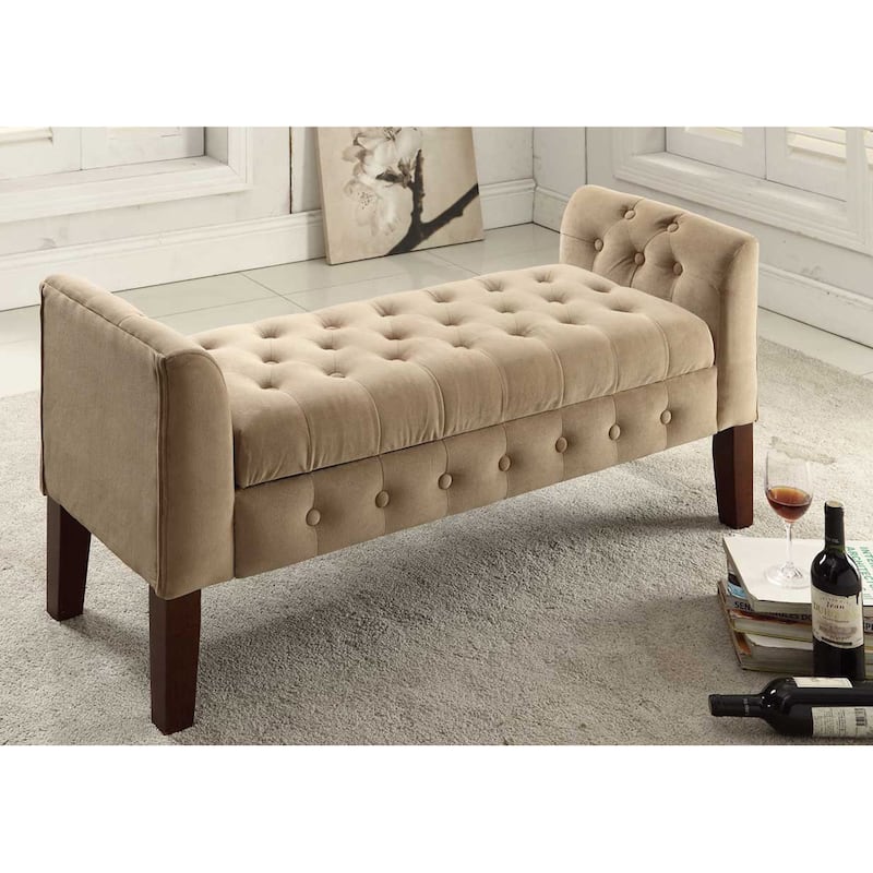 Copper Grove ArumVelvet Tufted Storage Bench / Settee
