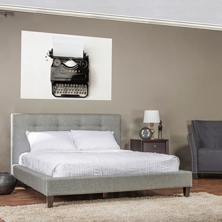 Baxton Studio Quincy Grey Linen Platform Bed