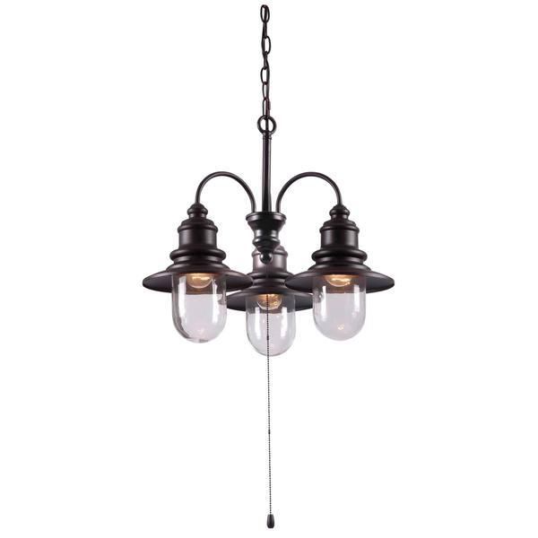 slide 1 of 3, Visp Blackened Oil Rubbed Bronze 3-light Outdoor Chandelier