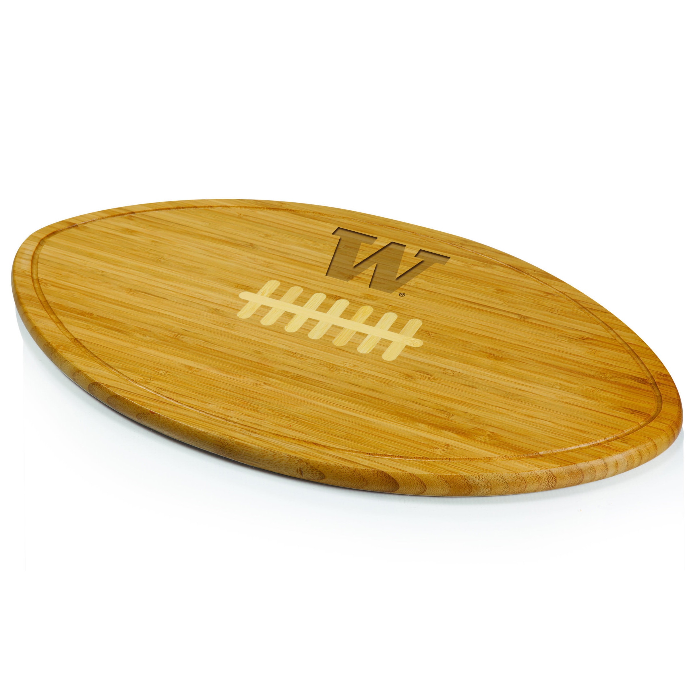 Picnic Time Kickoff University Of Washington Huskies Engraved Natural Wood Cutting Board