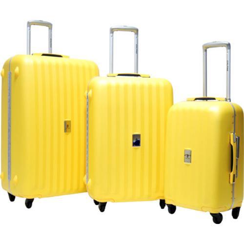 calpak yellow luggage