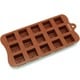 preview thumbnail 2 of 1, Freshware Brown 15-cavity Square Chocolate and Candy Silicone Mold