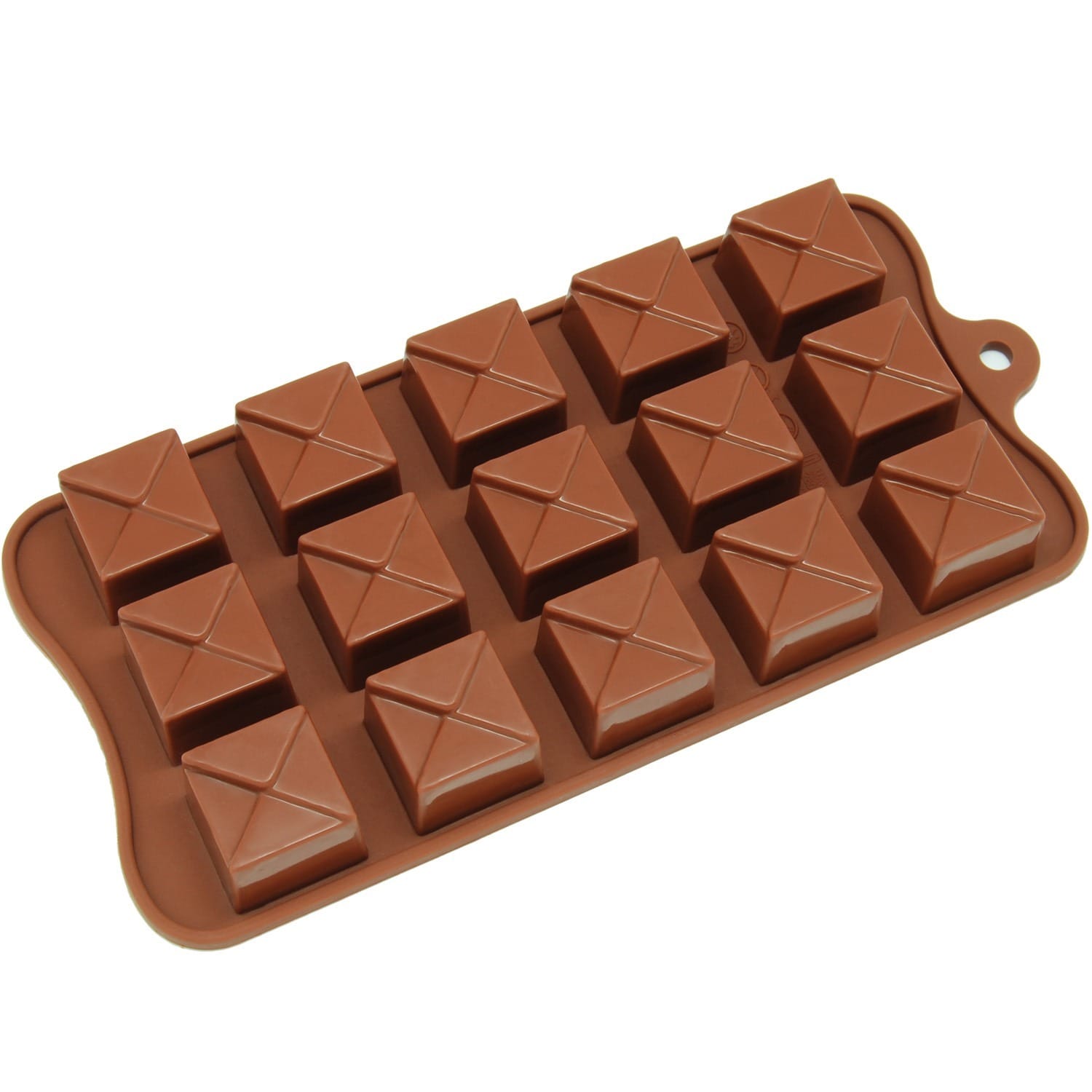 Freshware Brown 15-cavity Square Chocolate and Candy Silicone Mold -  Overstock - 8355302