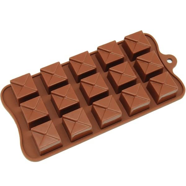 slide 2 of 3, Freshware Brown 15-cavity Square Chocolate and Candy Silicone Mold