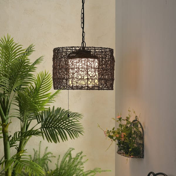 slide 1 of 4, Carbon Loft Adams Blackened Bronze 1-light Outdoor Pendant